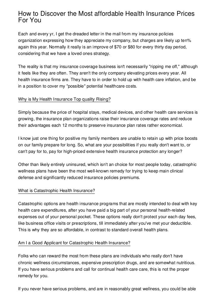 how can i find affordable health insurance