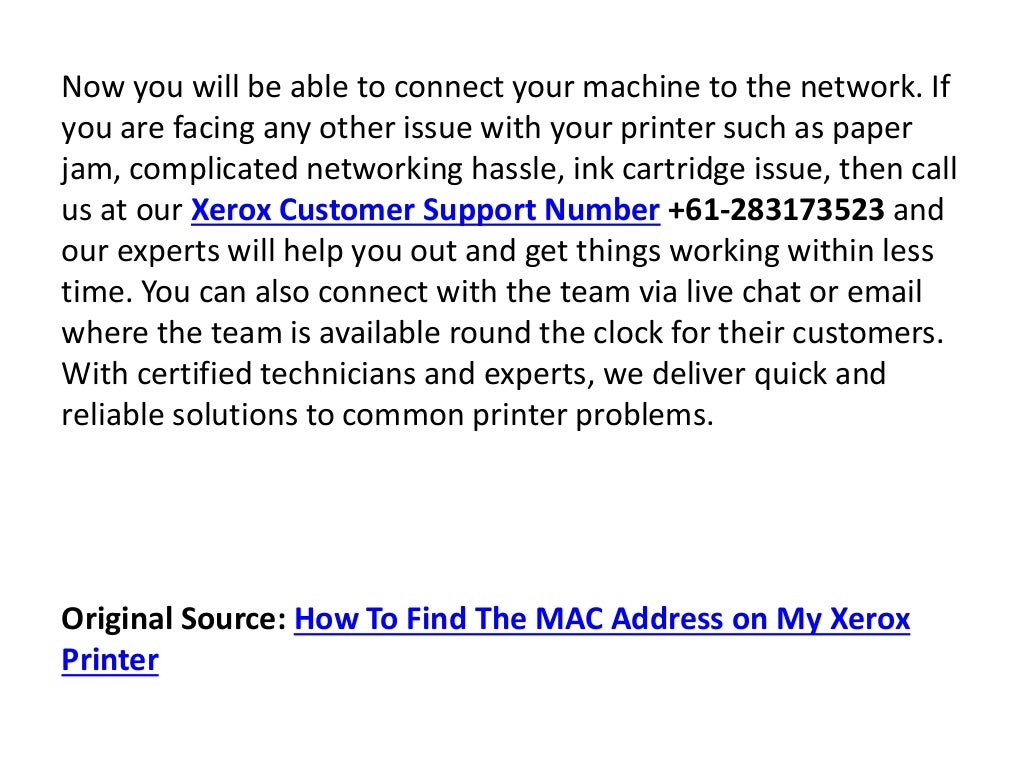 How To Find The MAC Address on My Xerox Printer