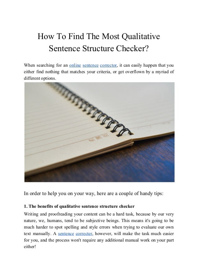 How to find the most qualitative sentence structure checker 