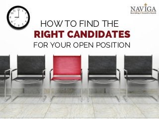 HOW TO FIND THE
RIGHT CANDIDATES
FOR YOUR OPEN POSITION
 