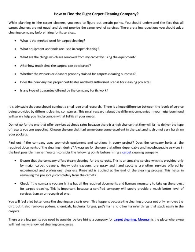 How to find the right carpet cleaning company