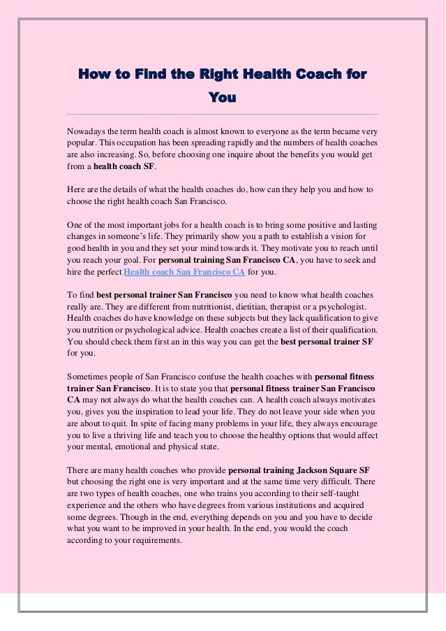 How To Find The Right Health Coach For You