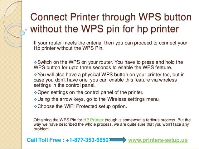 How To Find Wps Pin On Hp Printer 1 877 353 6650
