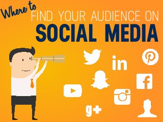 FIND YOUR AUDIENCE ON
SOCIAL MEDIA
Where to
g+
 