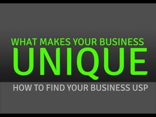 How To Find Your Business USP