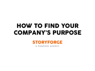 HOW TO FIND YOUR
COMPANY’S PURPOSE
 