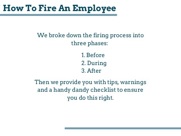 What Is The Proper Way To Fire An Employee