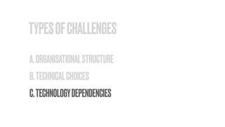 TYPESOFCHALLENGES
B.TECHNICALCHOICES
C.TECHNOLOGYDEPENDENCIES
A.ORGANISATIONALSTRUCTURE
 