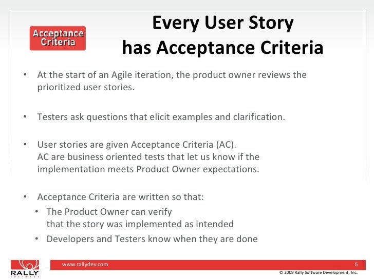 how to fit testing into the iteration user story acceptance criteria template