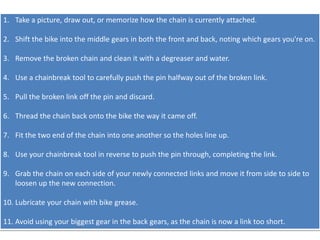 How to fix a broken bicycle chain | PPTX