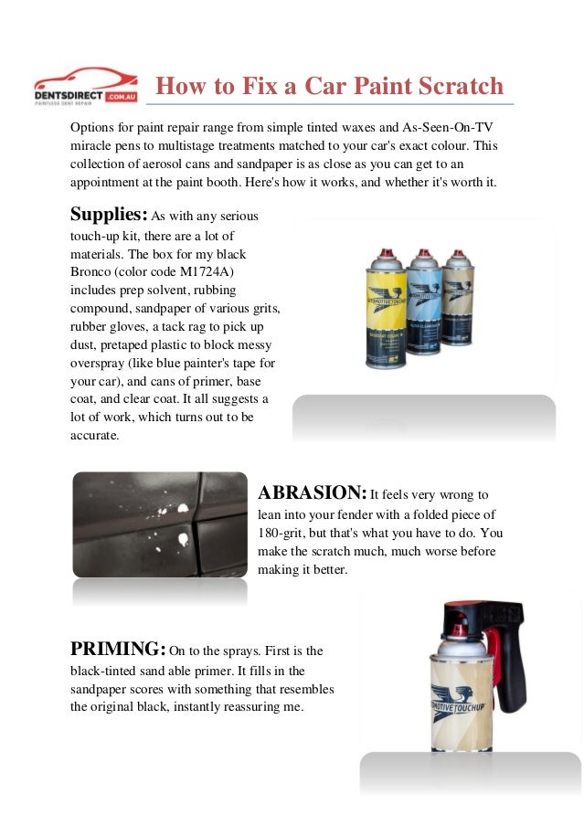 How To Fix A Car Paint Scratch Dentsdirect
