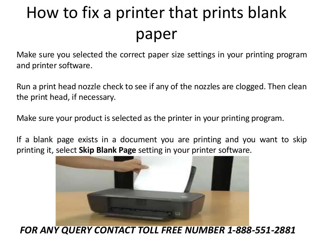 How to fix a printer that prints blank paper