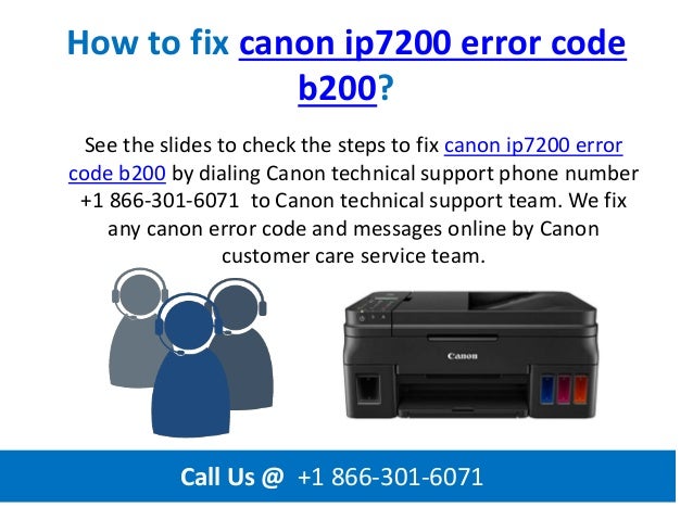 canon ip7200 support code b200