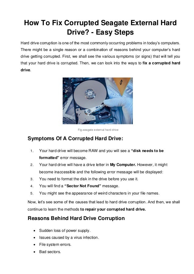 How To Fix Corrupted Seagate External Hard Drive? Easy Steps