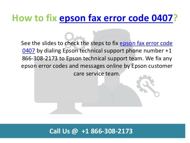 How to fix epson fax error code 0407 call us @ +1 866 308-2173