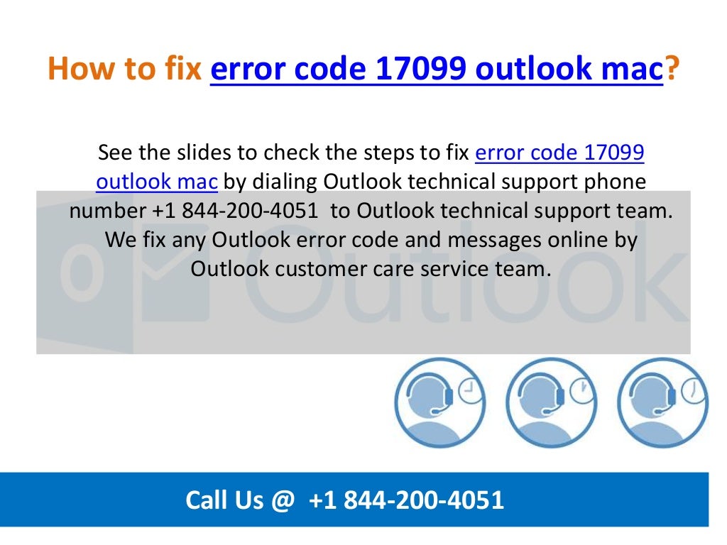 outlook 2011 error code 17099