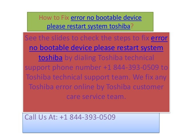 How Do I Fix No Bootable Device Please Restart System