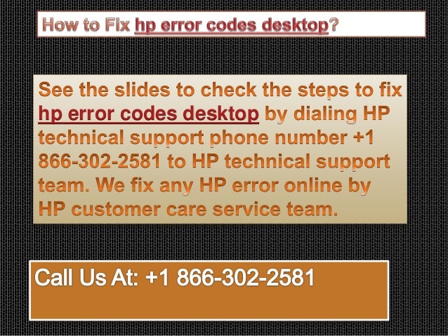 How to fix hp error codes desktop call 1 866 302 2581