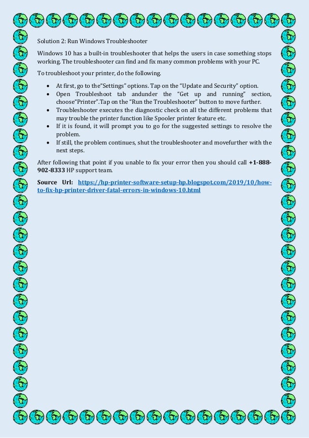 How to fix hp printer driver fatal errors in windows 10