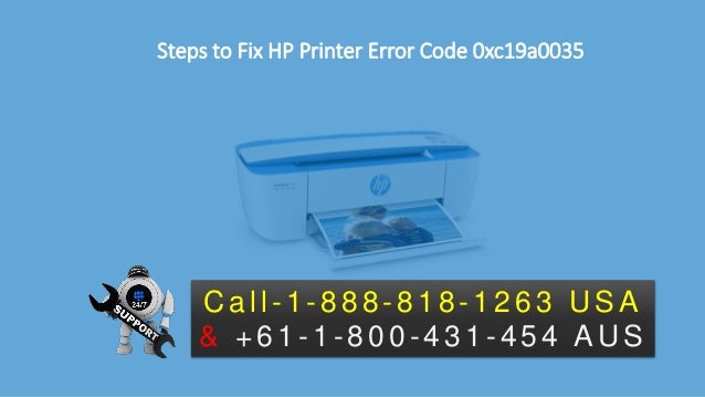 0xc19a0035 ошибка принтера hp