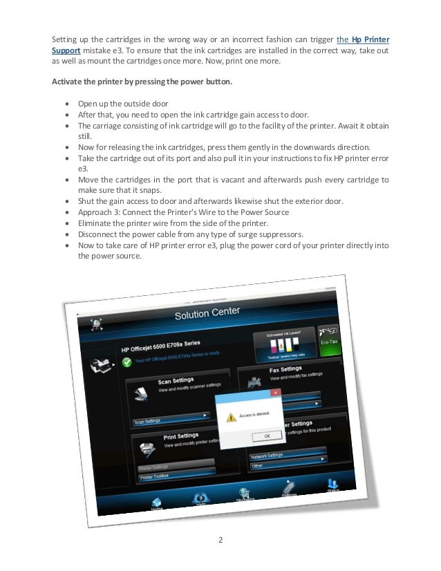 How to fix hp printer error e3