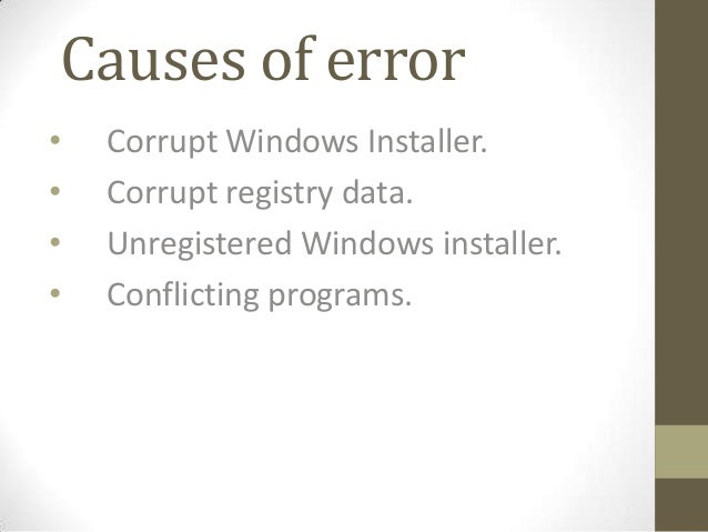 error 1721 windows 7 installer package