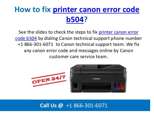 support code b504 canon printer