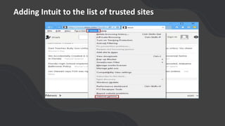 Adding Intuit to the list of trusted sites
 