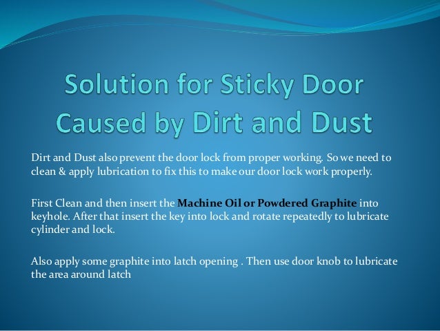 Fix Your Sticky Door Locks Easily