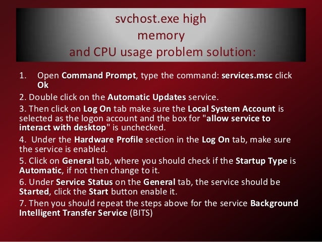 Svchost.exe high memory usage windows server 2012