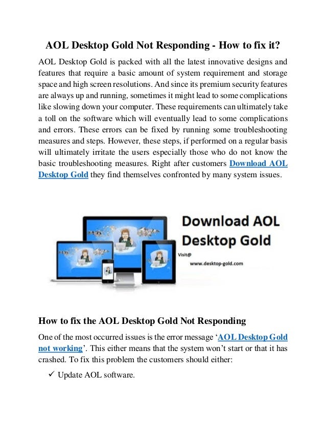 Aol Desktop Gold Not Responding Best Way To Fix It Immediately