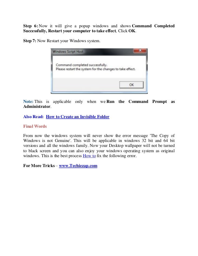 How to fix the error 'the copy of windows is not genuine'