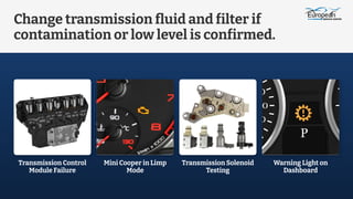 How to fix transmission fault on a Mini Cooper | PDF