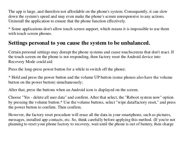 How to fix unresponsive touch screen issues on android phone