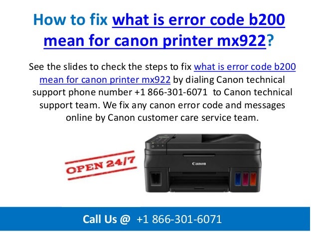 canon mx920 support code b200