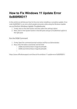 How to Fix Windows 11 Update Error 0x800f0831.pdf
