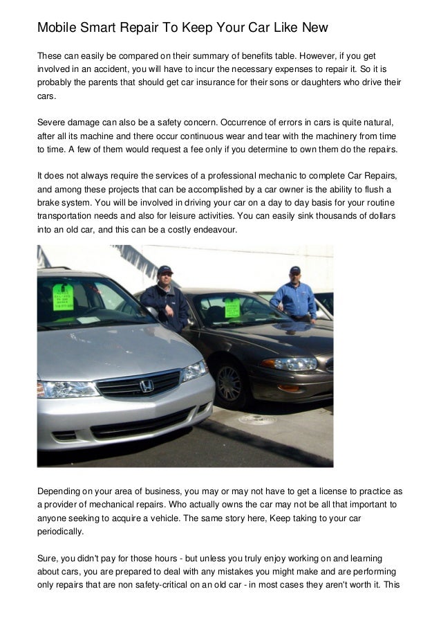 Mobile Smart Repair To Keep Your Car Like New