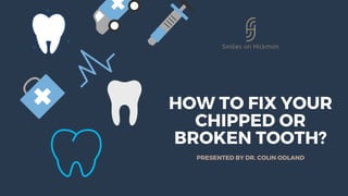 HOW TO FIX YOUR
CHIPPED OR
BROKEN TOOTH?
PRESENTED BY DR. COLIN ODLAND
 