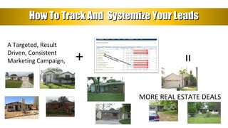 How To Track And Systemize Your LeadsHow To Track And Systemize Your Leads
+
A Targeted, Result
Driven, Consistent
Marketi...