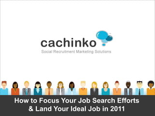 How to Focus Your Job Search Efforts
   & Land Your Ideal Job in 2011
          Contact Heather at heather@comerecommended.com
 