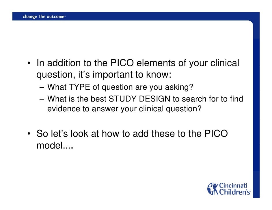 How to form a clinical question. cincinnati childrens