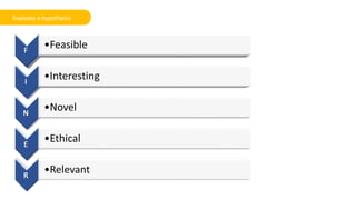 Evaluate a hypothesis
 