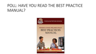 POLL: HAVE YOU READ THE BEST PRACTICE
MANUAL?
 