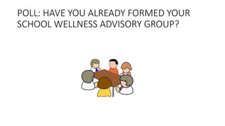 POLL: HAVE YOU ALREADY FORMED YOUR
SCHOOL WELLNESS ADVISORY GROUP?
 