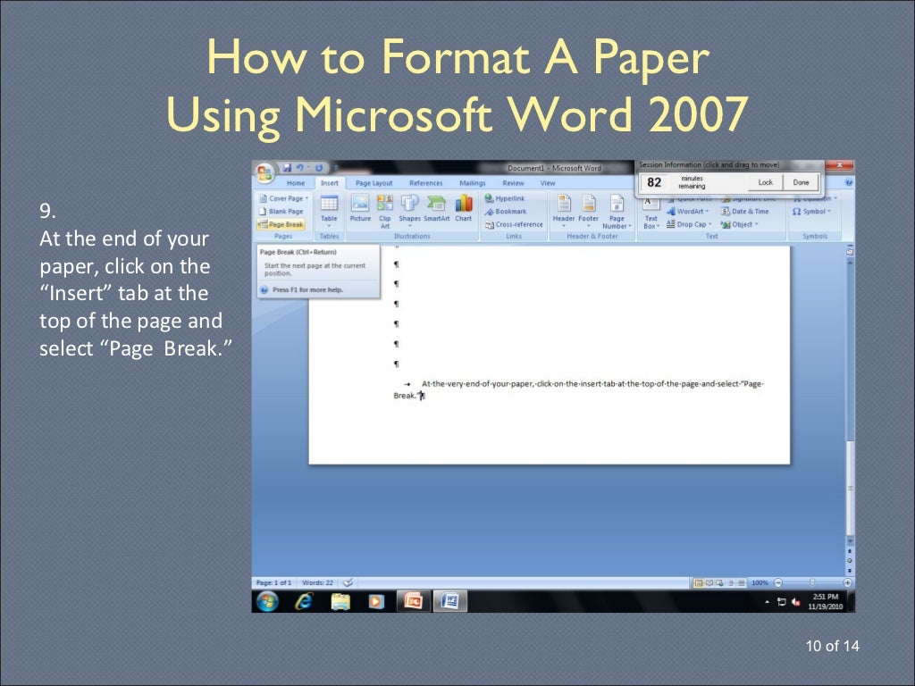How to format a paper