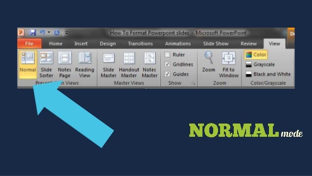 How to format powerpoint presentation slides
