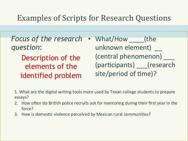 How to formulate and evaluate your research questions