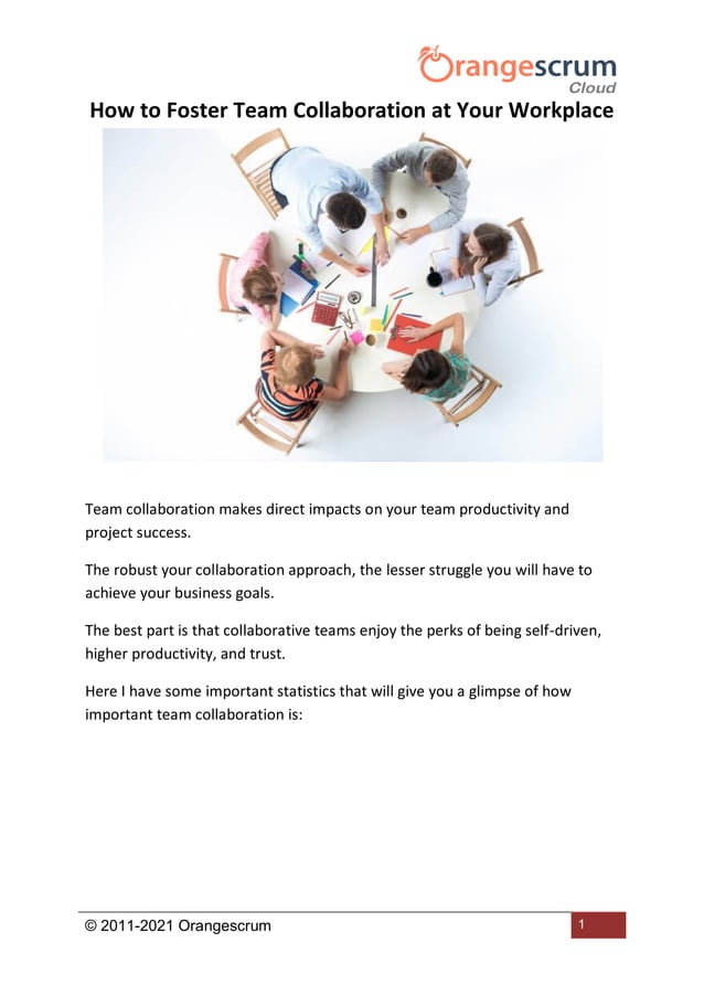 How To Foster Team Collaboration At Your Workplace Pdf Free Download