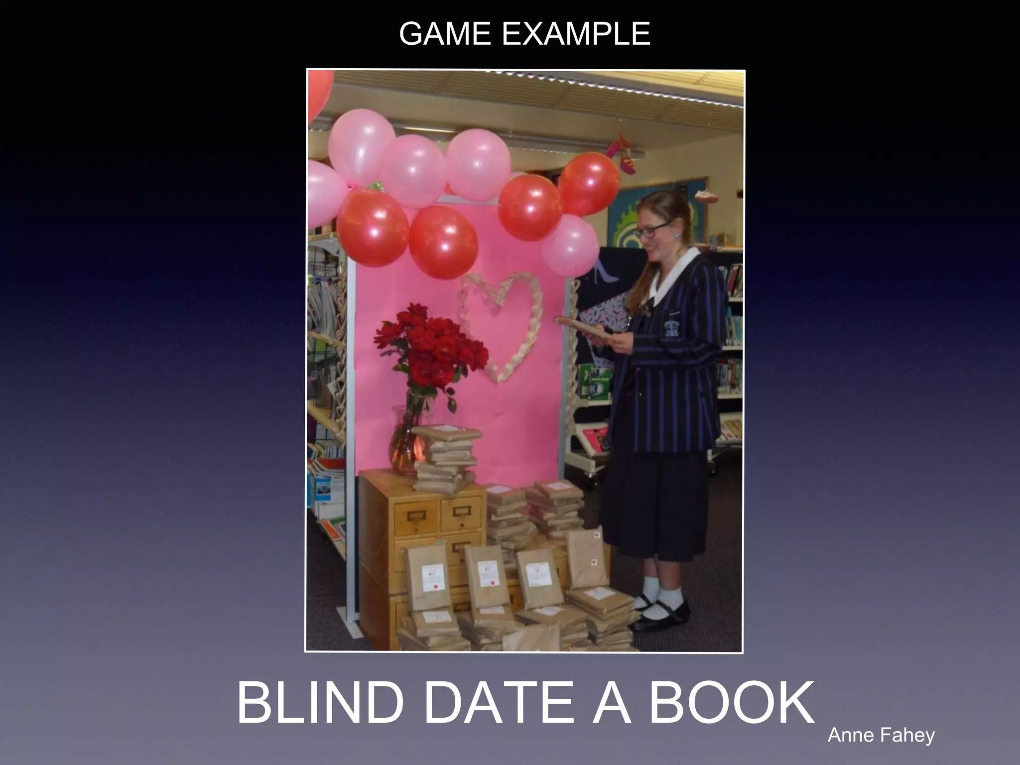 BLIND DATE A BOOK
GAME EXAMPLE
Anne Fahey
 