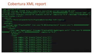 Cobertura XML report
 